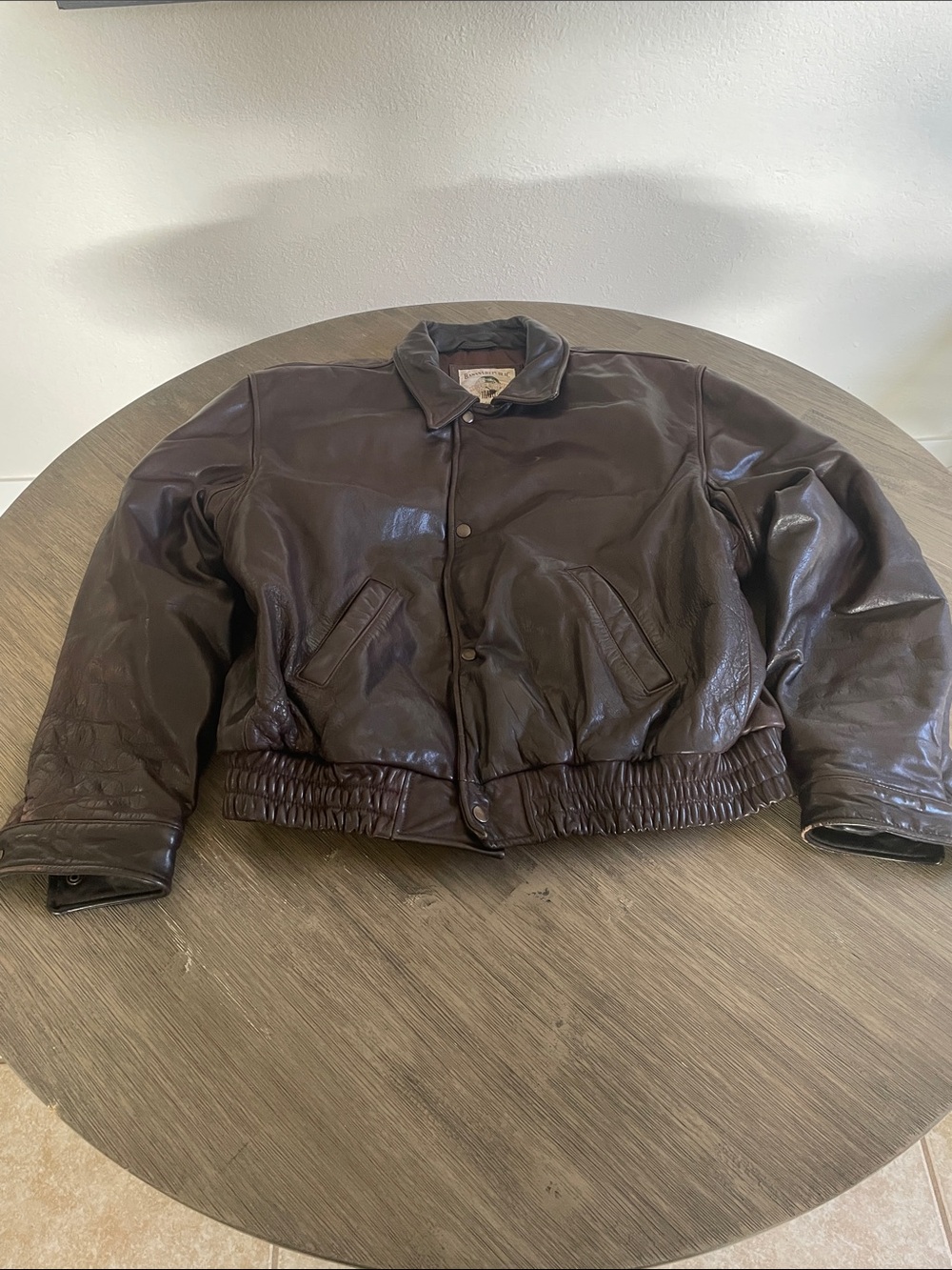 Vintage Banana Republic Dark Brown Leather Bomber Jacket